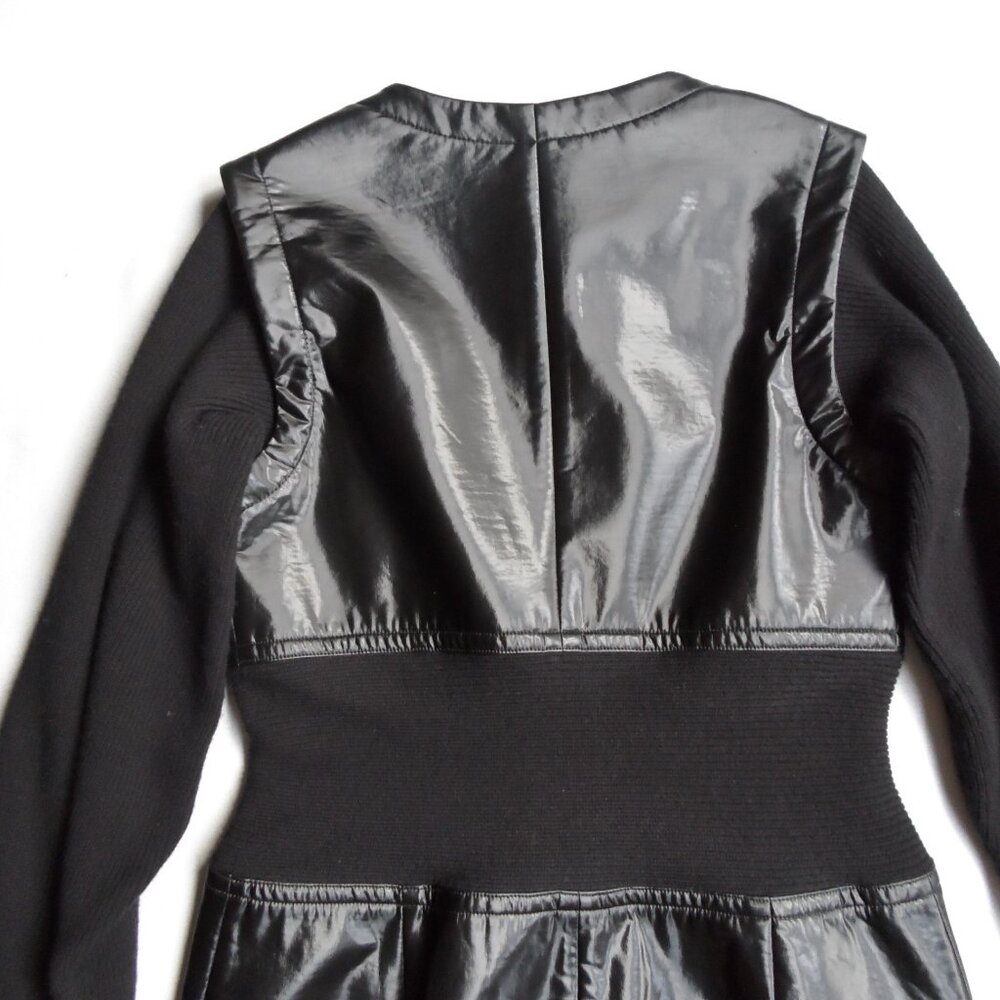 NWT$1050 RUNWAY COLLECTION Yigal Azrouel Knit Long Sleeves Leather Midi Dress 10 - Picture 14 of 16